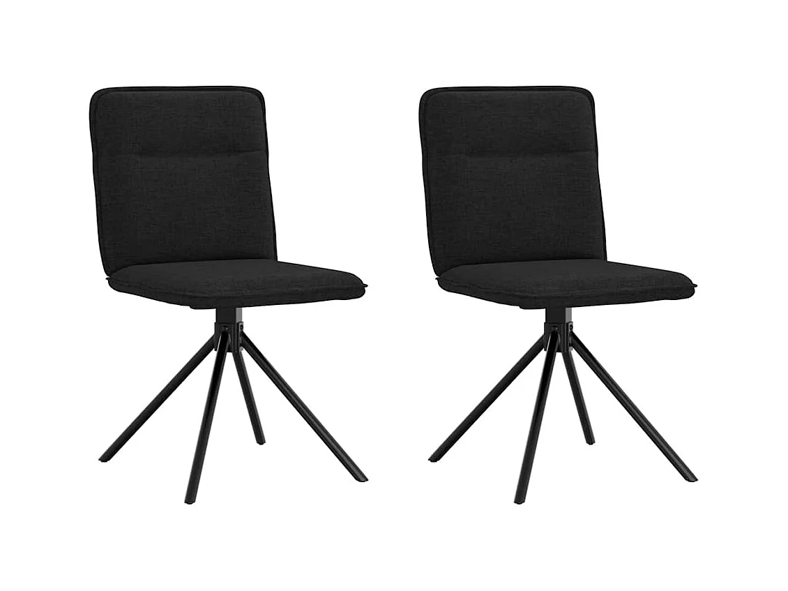 Chaises à manger lot de 2 noir tissu