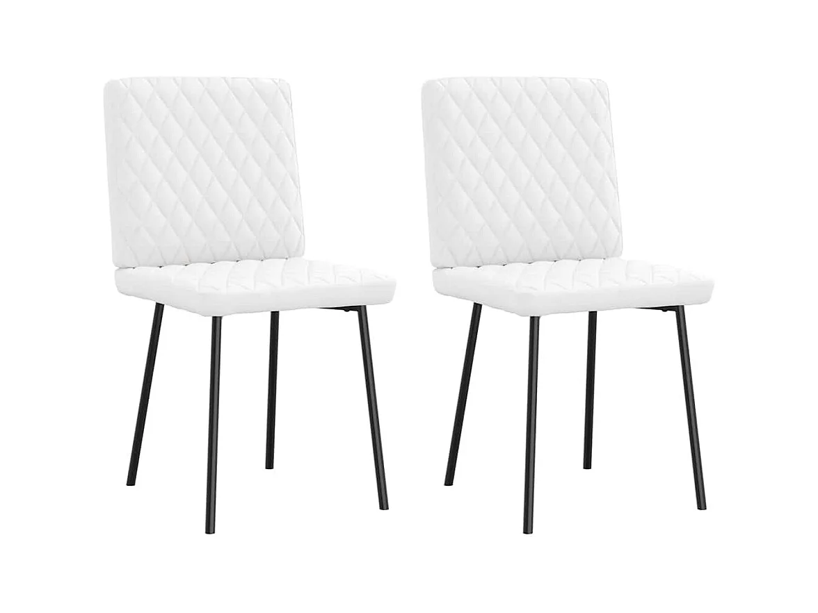 Chaises à manger lot de 2 blanc similicuir