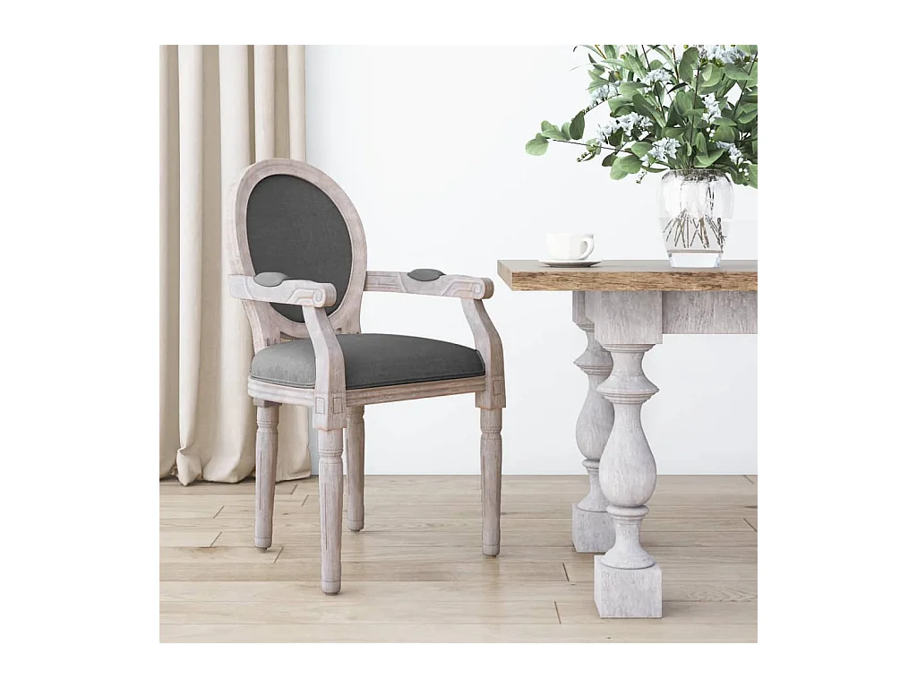 Silla de comedor gris oscuro 54x56x96,5 cm tela