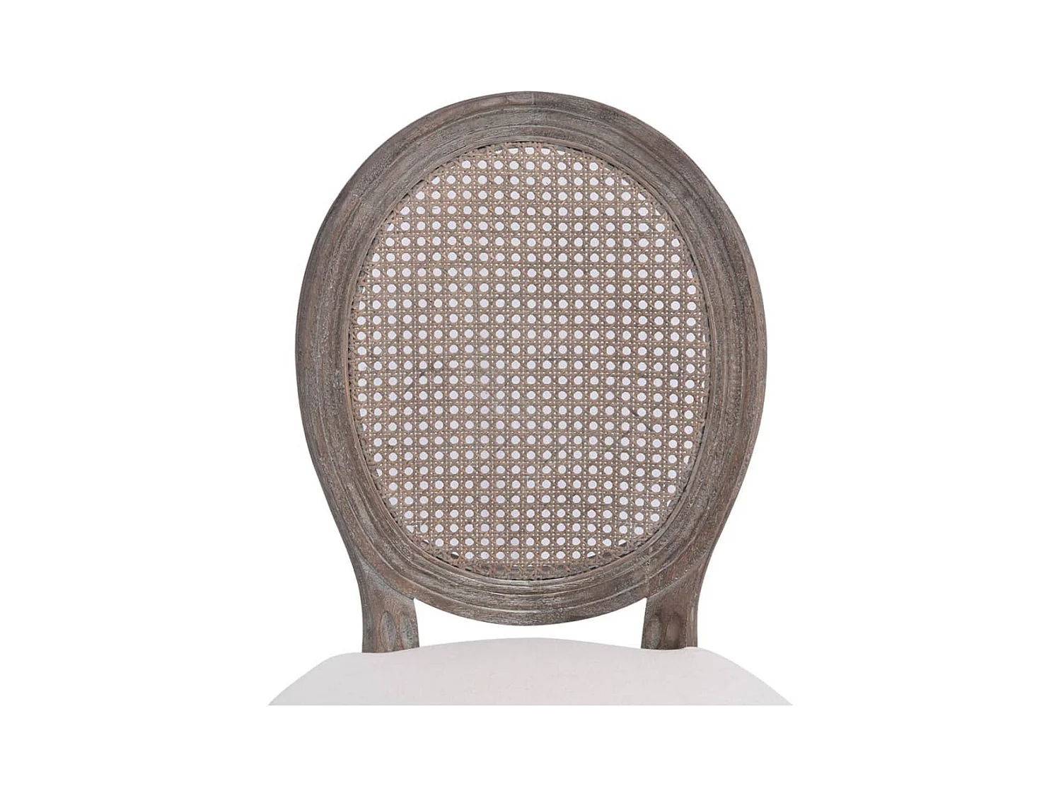 Juego de 2 sillas de comedor de tela color crema