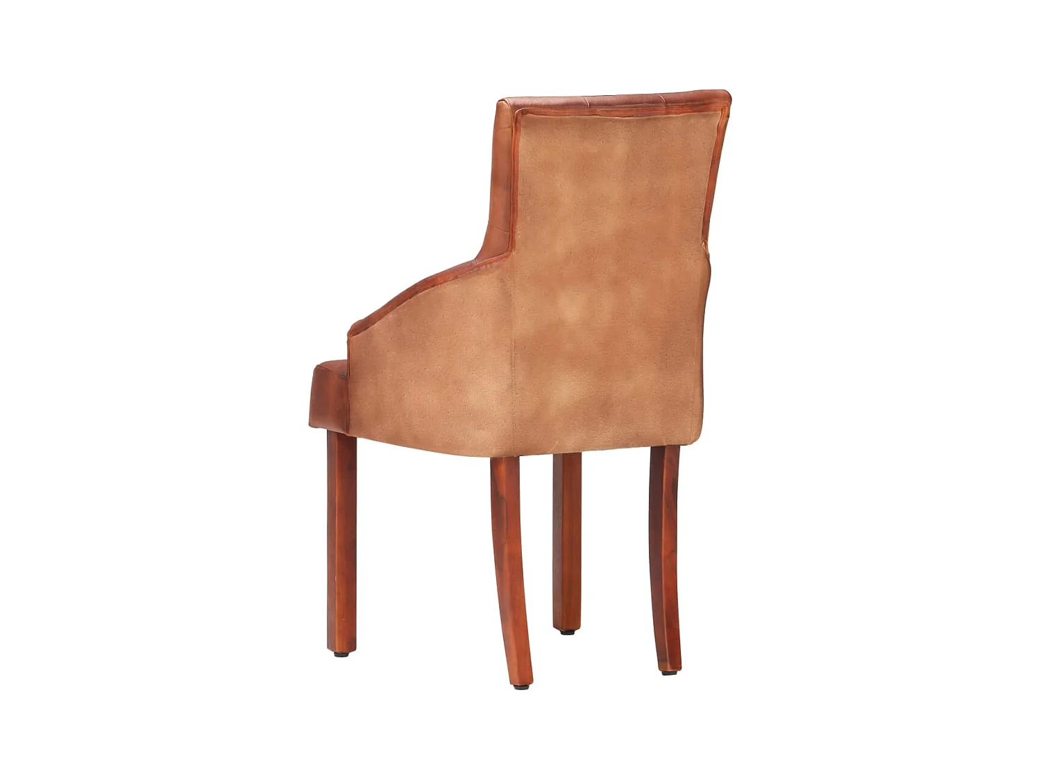 Juego de 4 sillas de comedor de piel de cabra auténtica color marrón