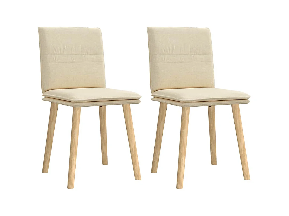 Chaises à manger lot de 2 crème tissu