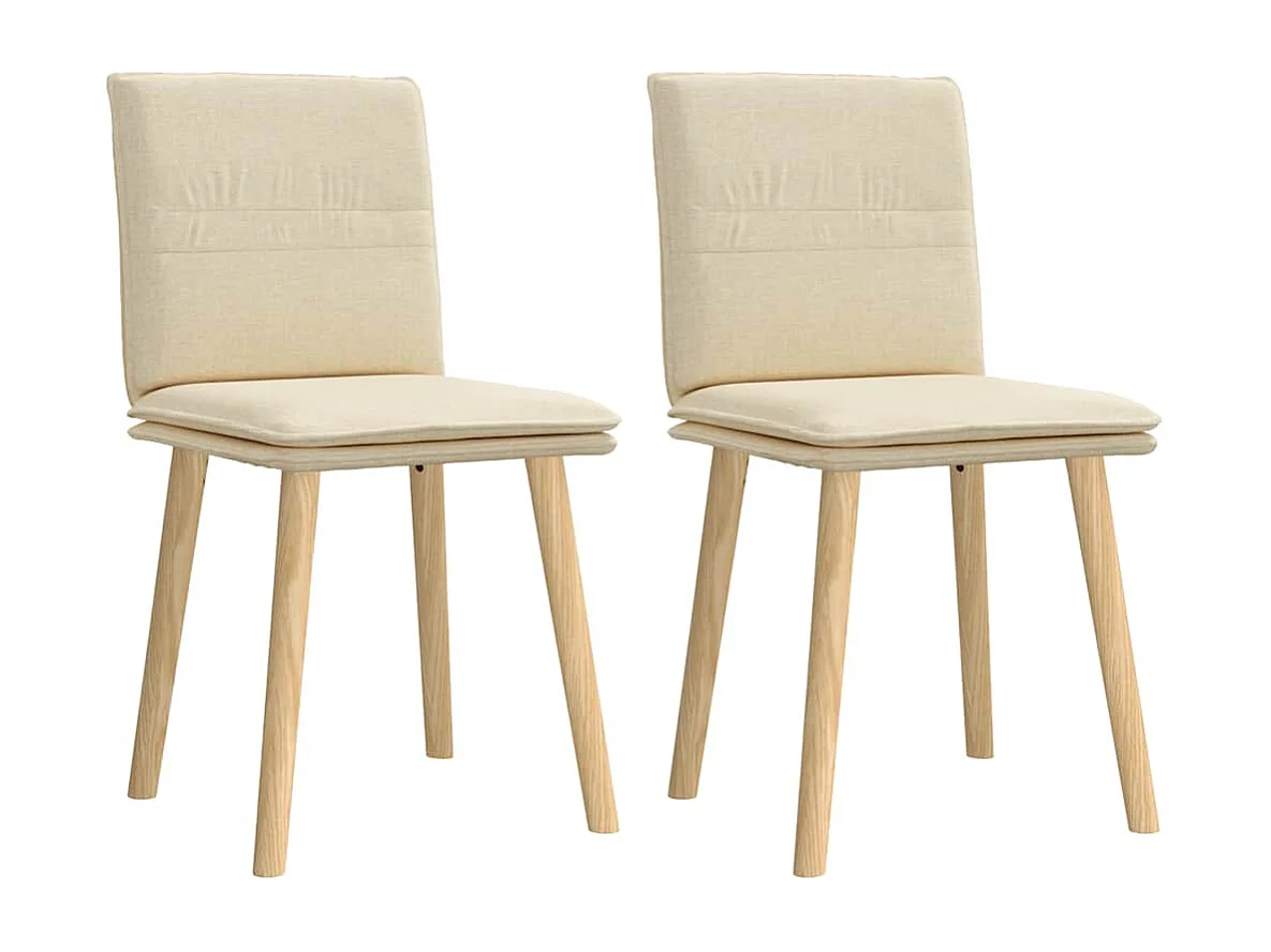 Chaises à manger lot de 2 crème tissu