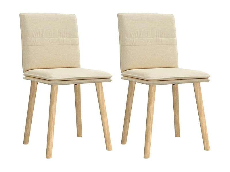 Eetkamerstoelen set van 2 crèmekleurige stof