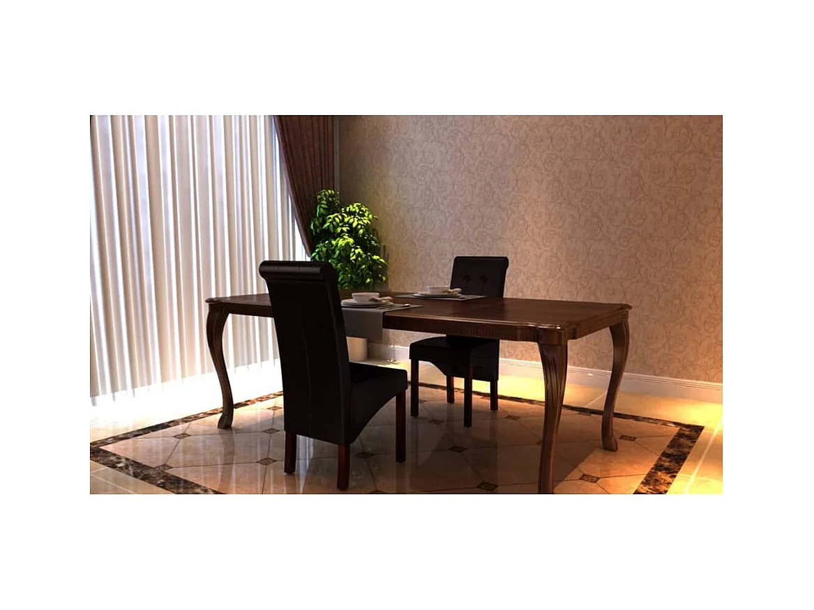 Chaises à manger lot de 2 marron similicuir