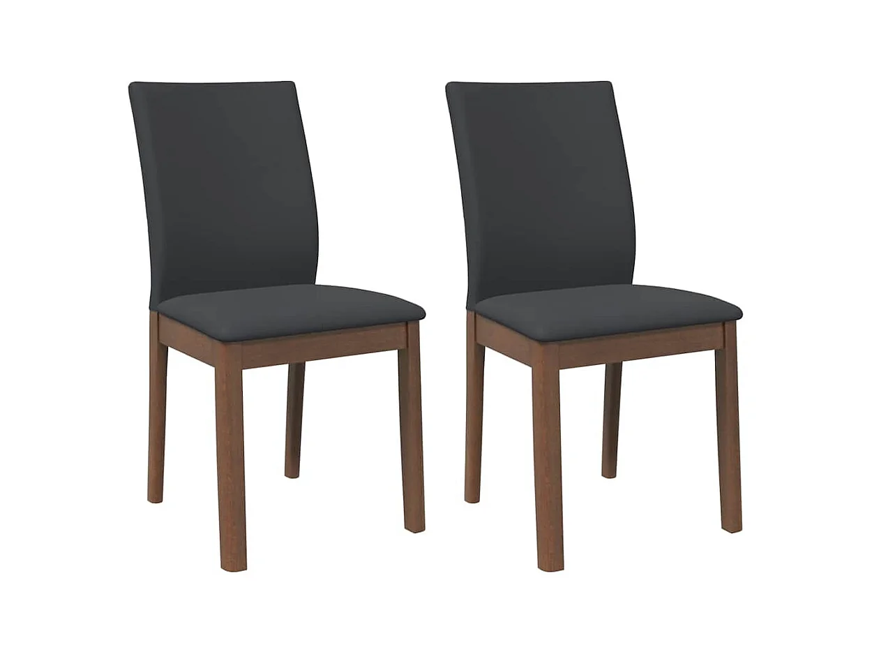 Cuscini per sedie da pranzo 2 pezzi in legno massello marrone e gomma