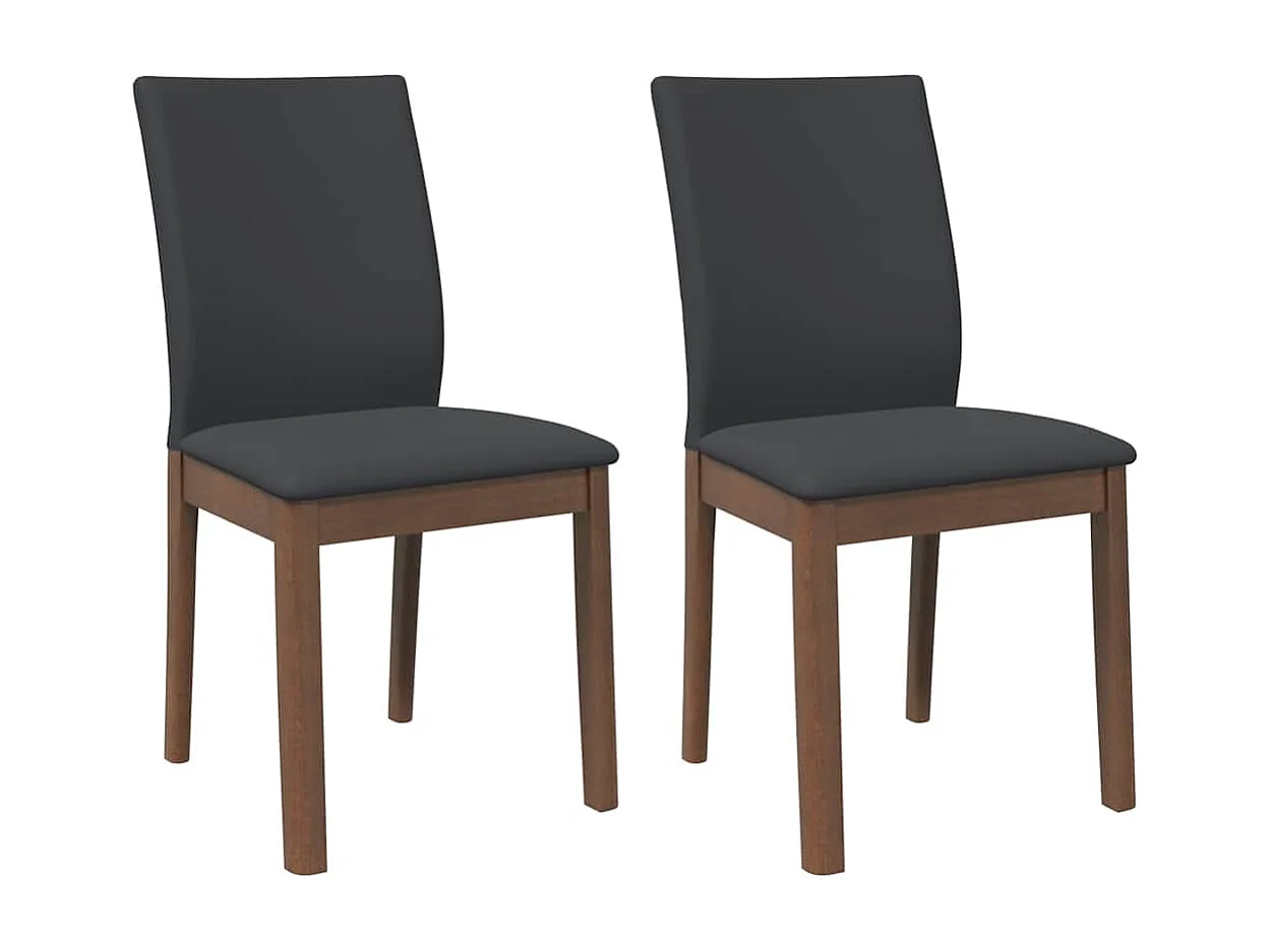 Cojines para sillas de comedor, 2 unidades, madera maciza marrón, caucho