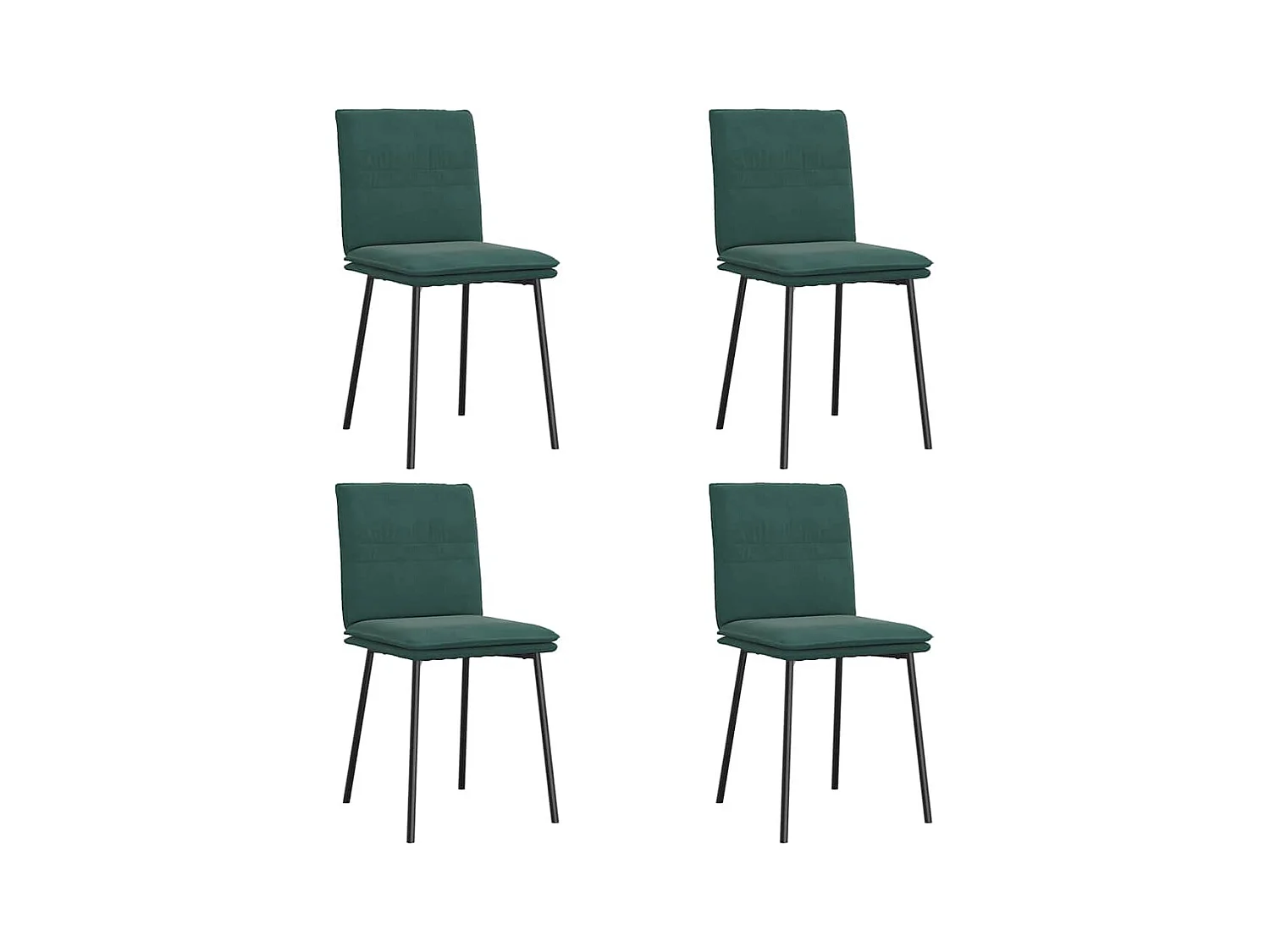 Chaises à manger lot de 4 Vert foncé Velours