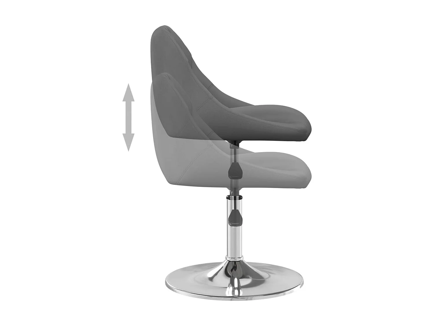 Juego de 4 sillas de comedor giratorias de terciopelo gris oscuro