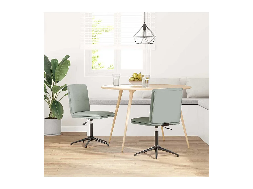 Chaises à manger lot de 2 Gris clair Velours