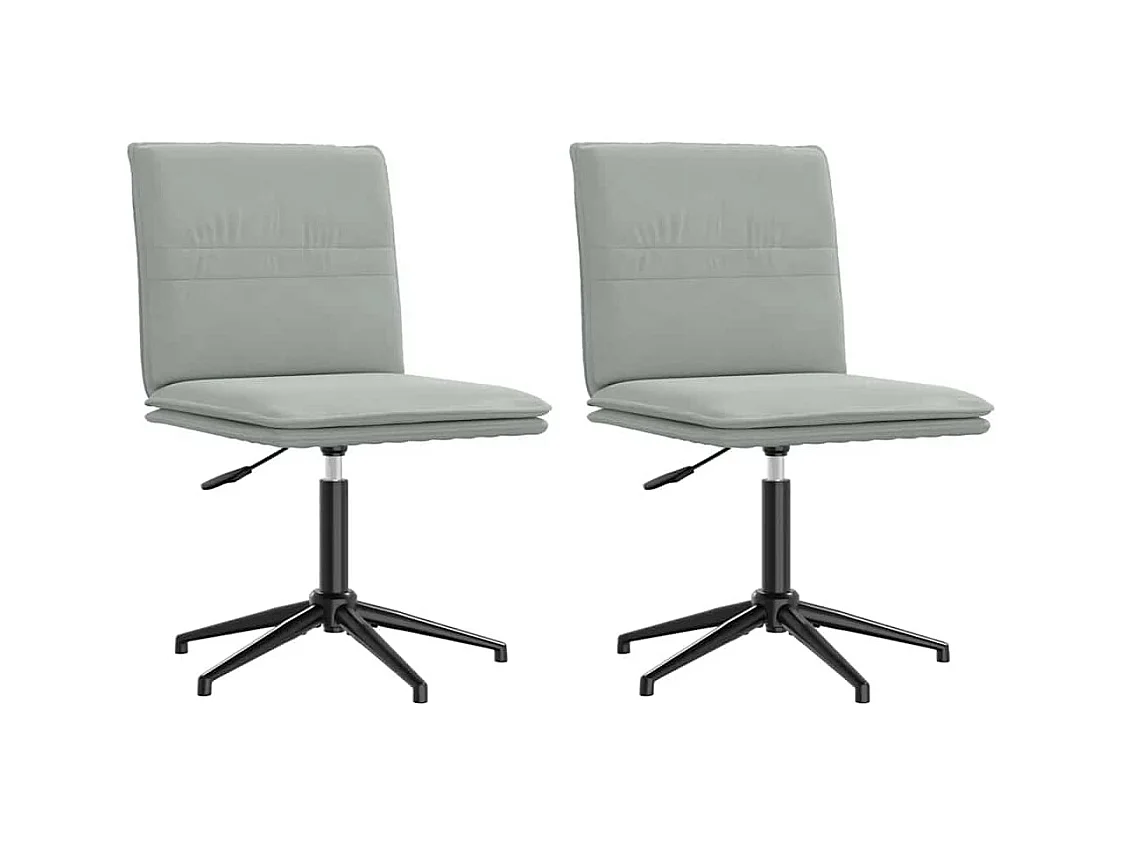 Chaises à manger lot de 2 Gris clair Velours