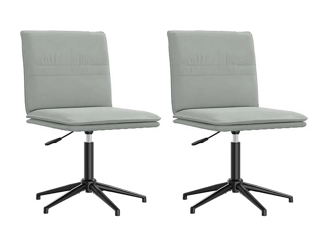 Chaises à manger lot de 2 Gris clair Velours