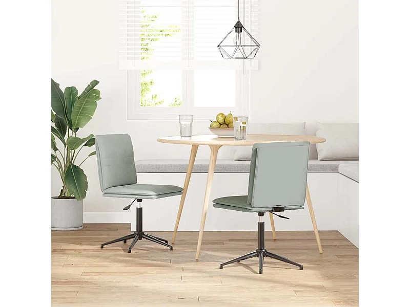 Chaises à manger lot de 2 Gris clair Velours