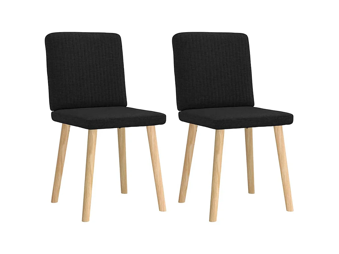 Chaises à manger lot de 2 noir tissu