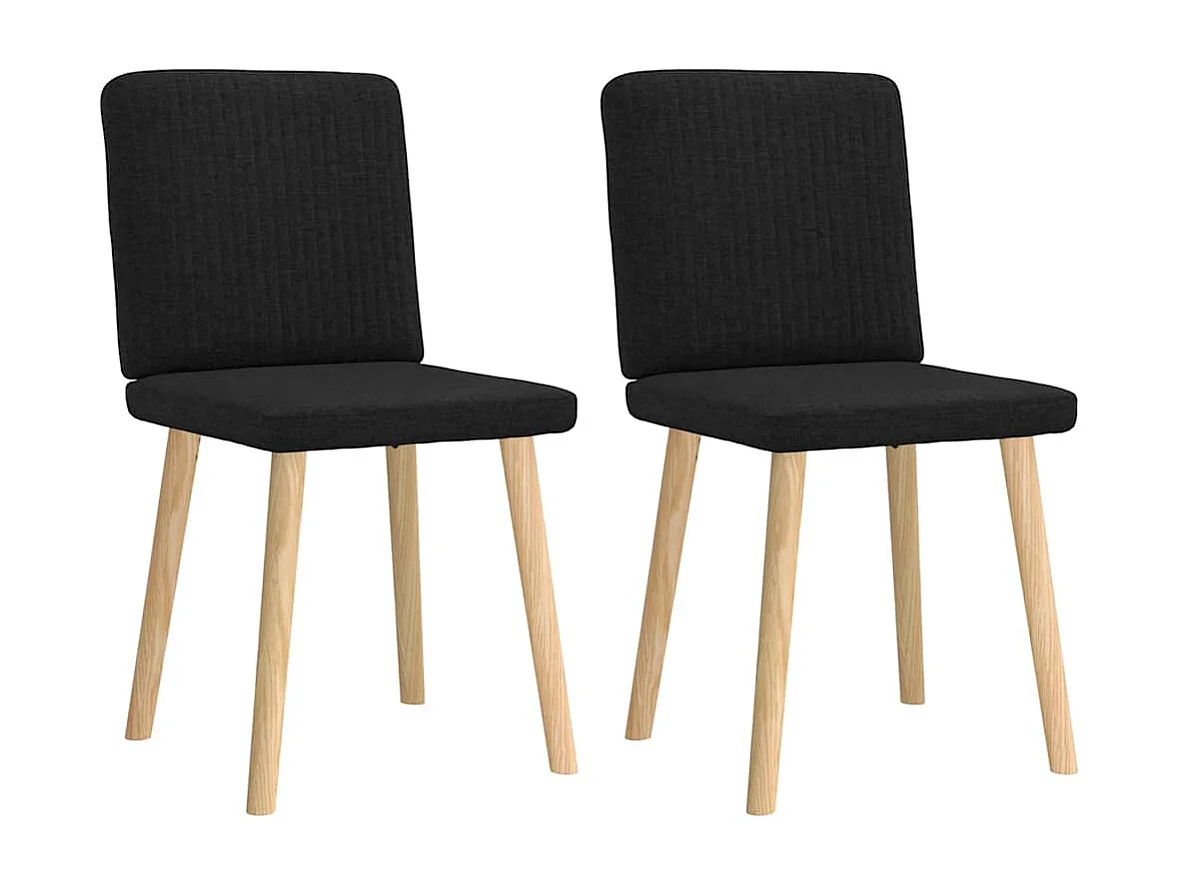 Chaises à manger lot de 2 noir tissu