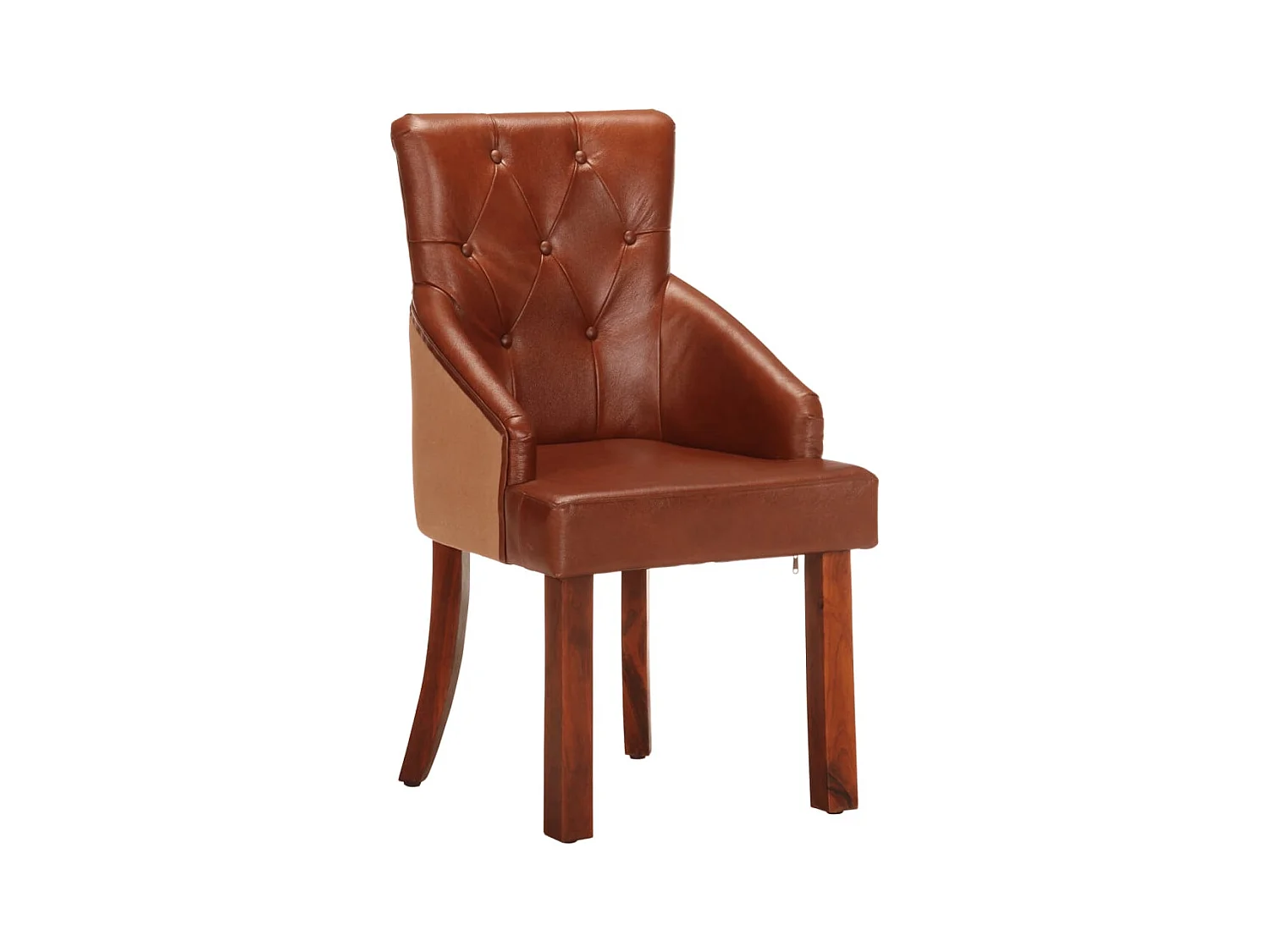 Chaises à manger lot de 2 marron cuir de chèvre véritable