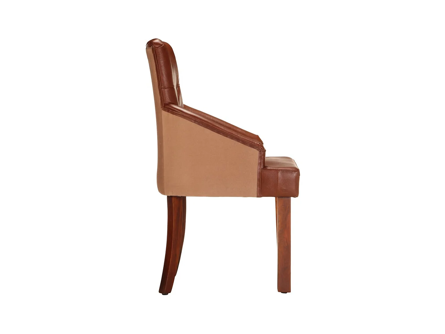 Chaises à manger lot de 2 marron cuir de chèvre véritable