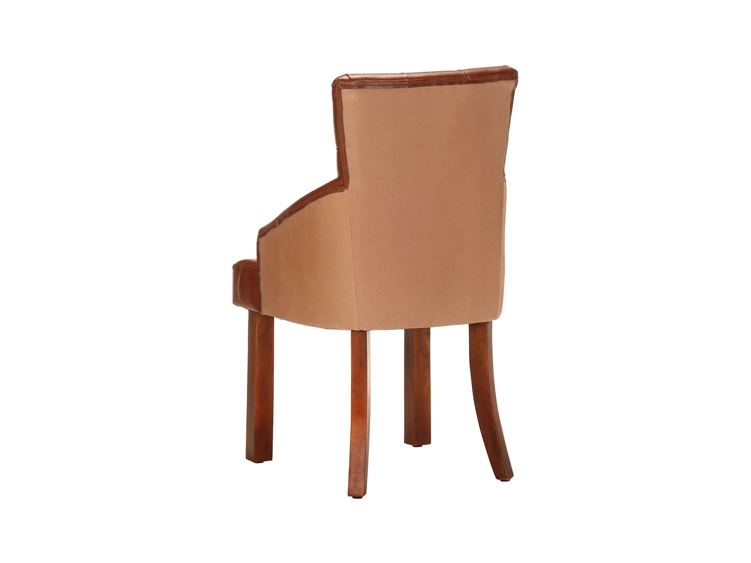 Chaises à manger lot de 2 marron cuir de chèvre véritable