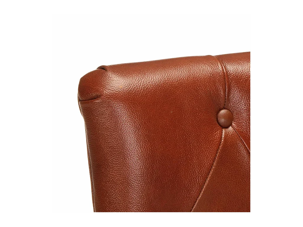 Chaises à manger lot de 2 marron cuir de chèvre véritable