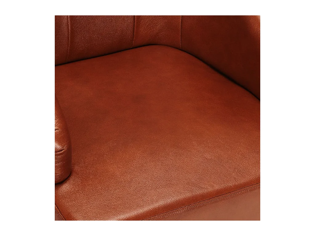 Chaises à manger lot de 2 marron cuir de chèvre véritable