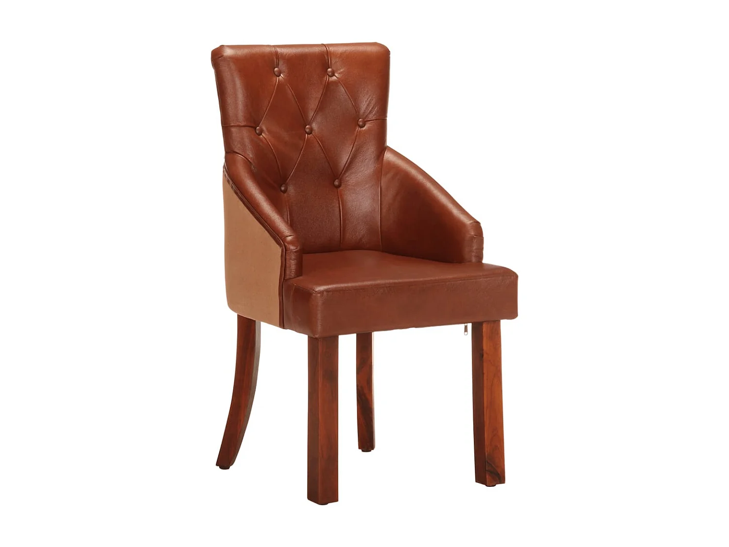 Chaises à manger lot de 2 marron cuir de chèvre véritable