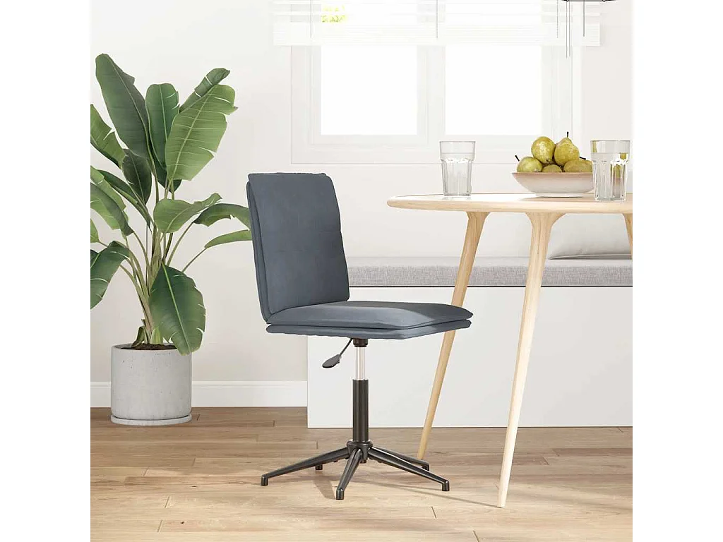 Chaise à manger Gris foncé Velours