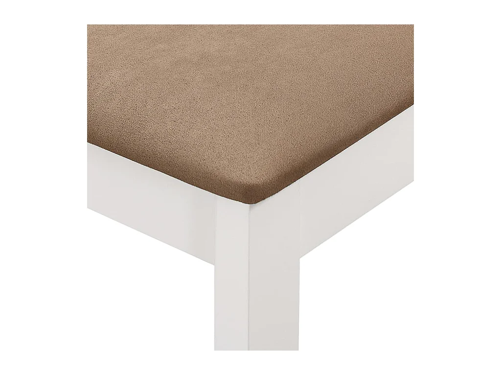 Juego de 6 sillas de comedor con cojines de madera maciza blanca