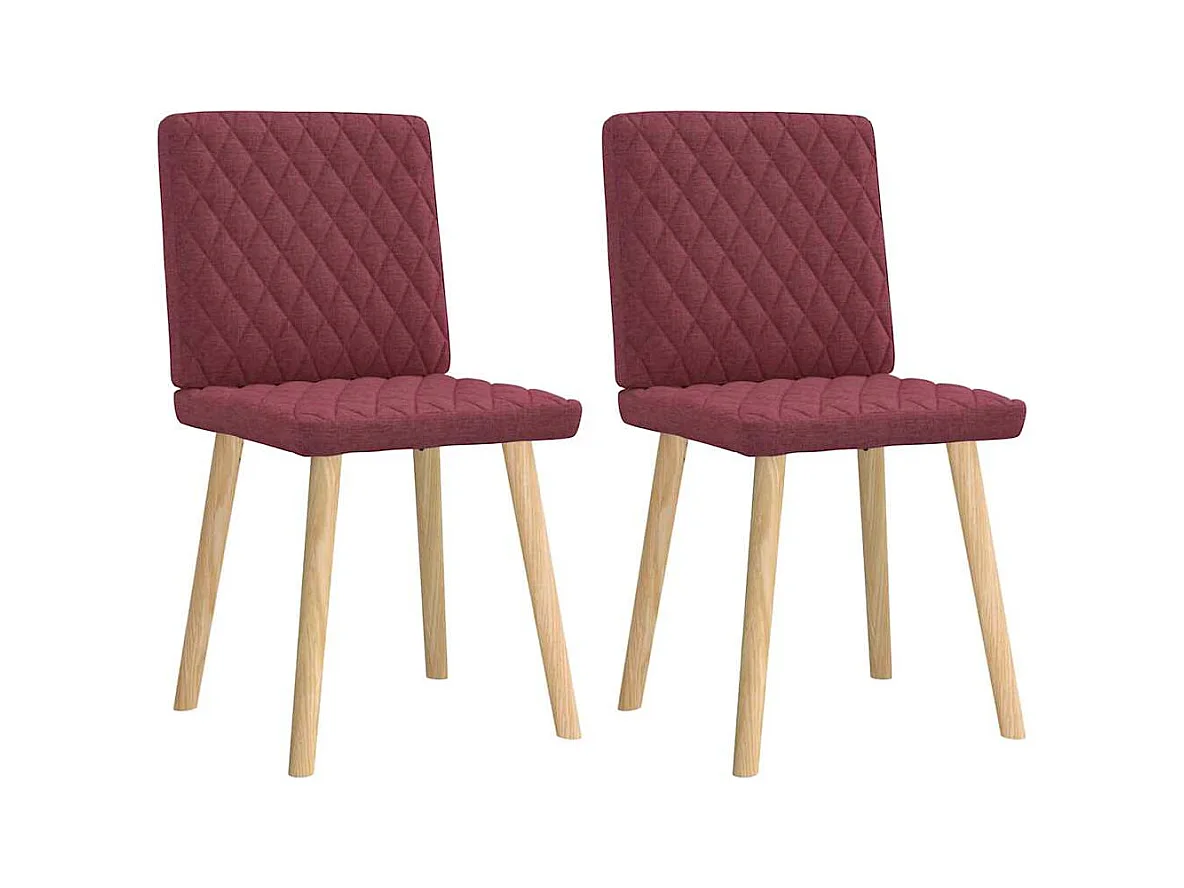 Chaises à manger lot de 2 rouge bordeaux tissu