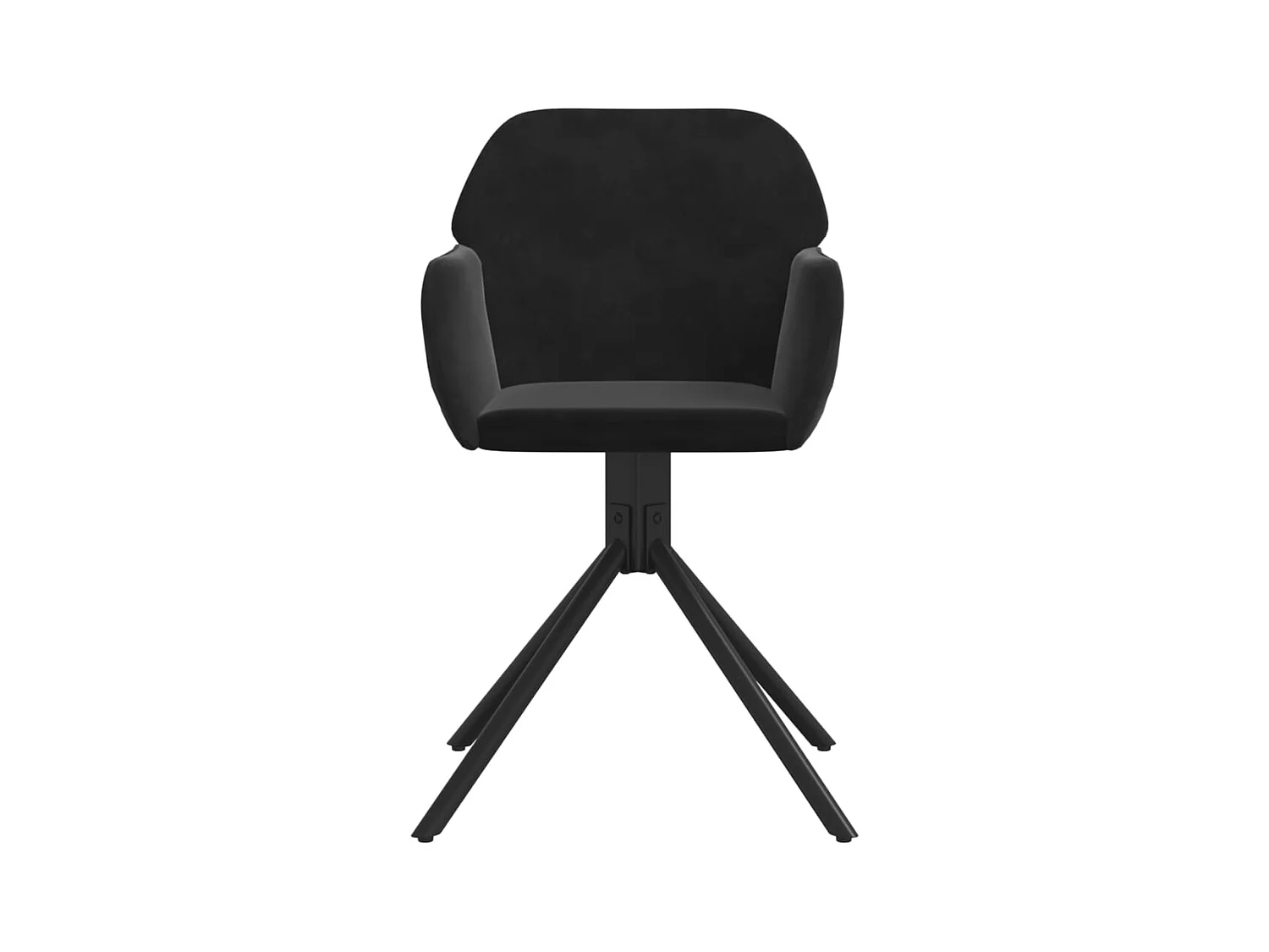 Set di 2 sedie da pranzo girevoli in velluto nero