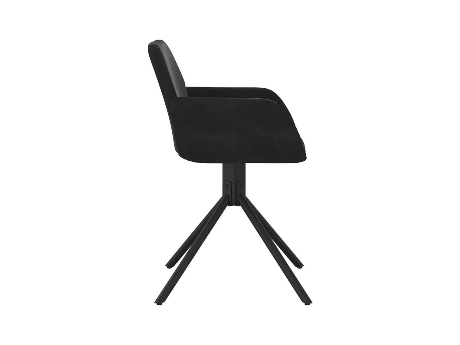 Juego de 2 sillas de comedor giratorias de terciopelo negro