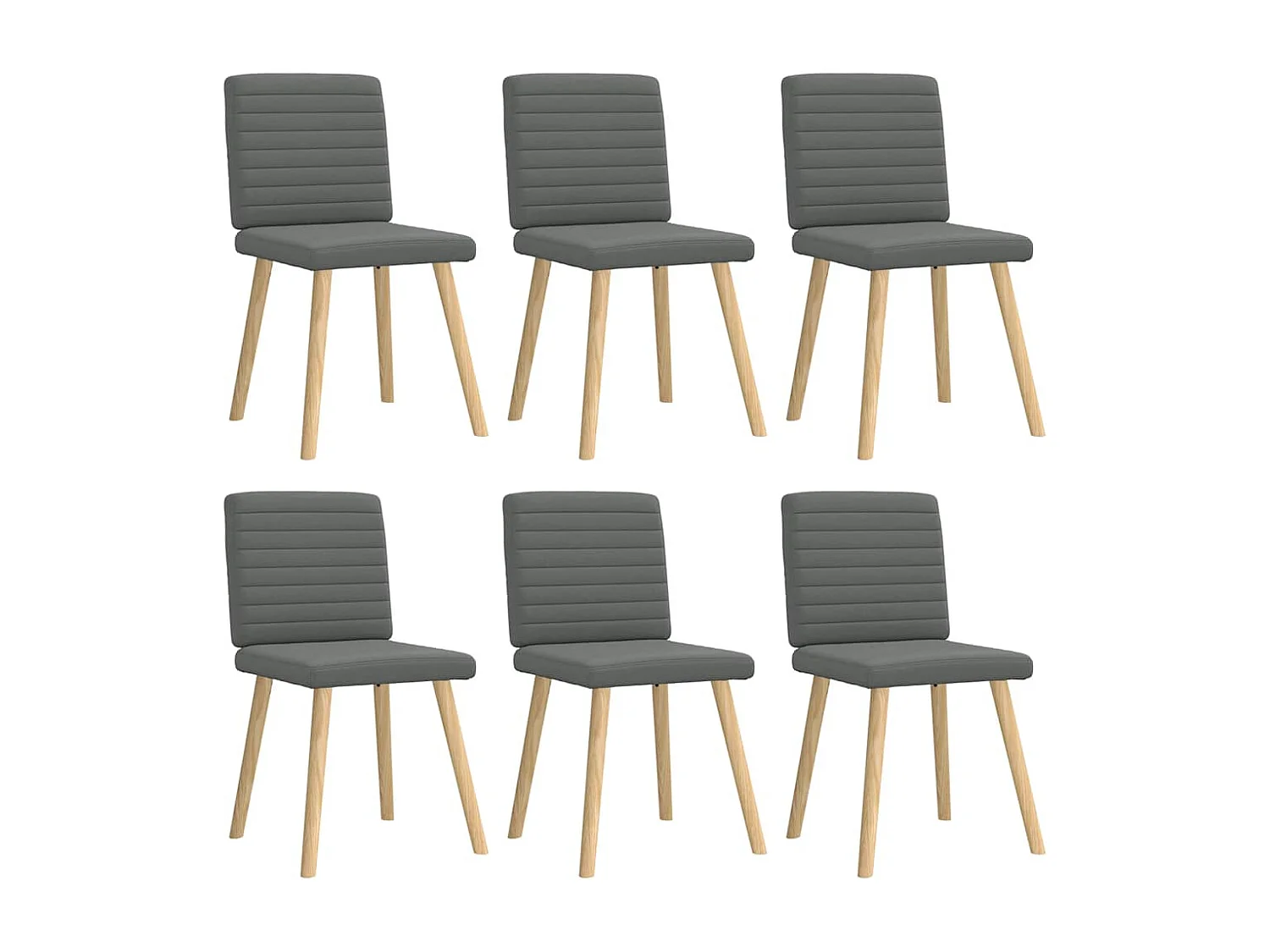 Chaises à manger lot de 6 gris foncé tissu