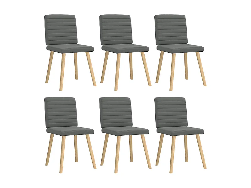 Chaises à manger lot de 6 gris foncé tissu