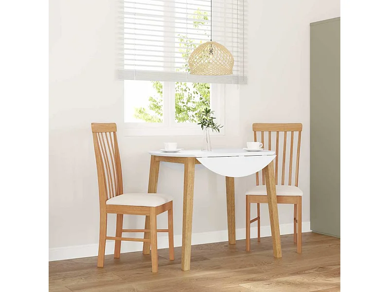 Chaises à manger coussins 2 pcs bois massif caoutchouc