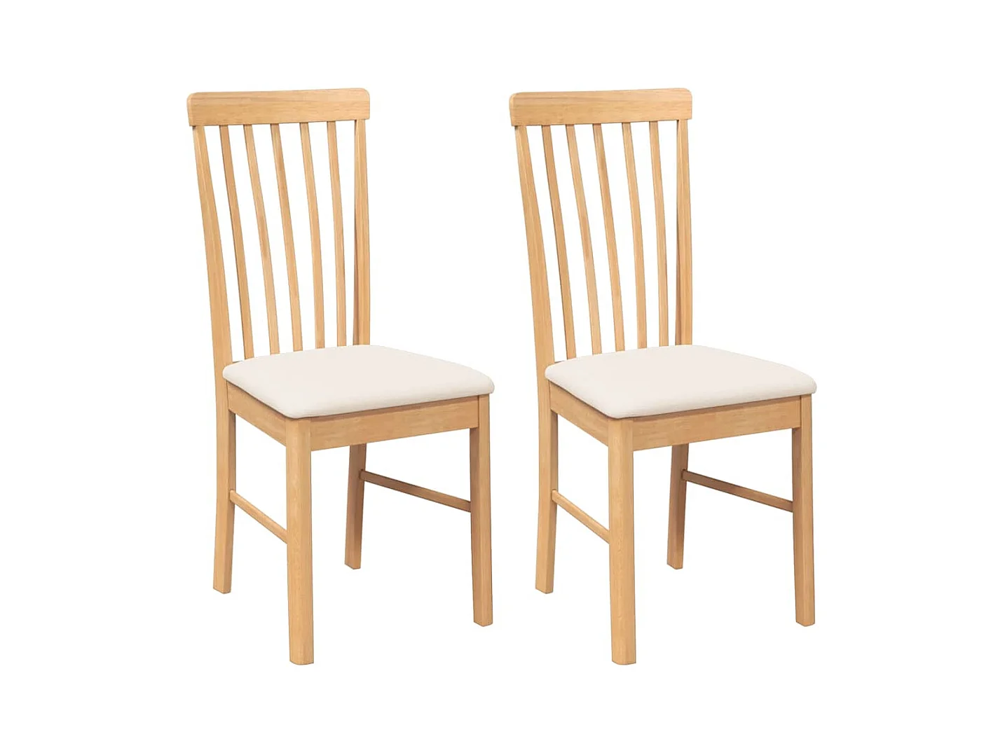Chaises à manger coussins 2 pcs bois massif caoutchouc