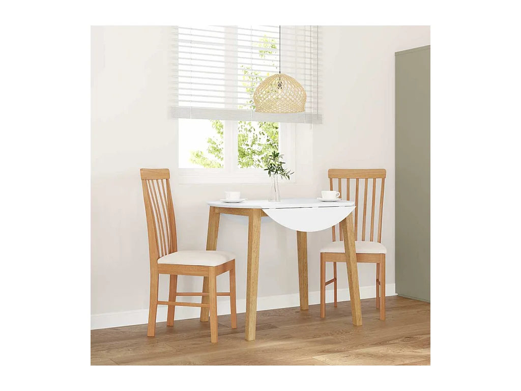 Chaises à manger coussins 2 pcs bois massif caoutchouc