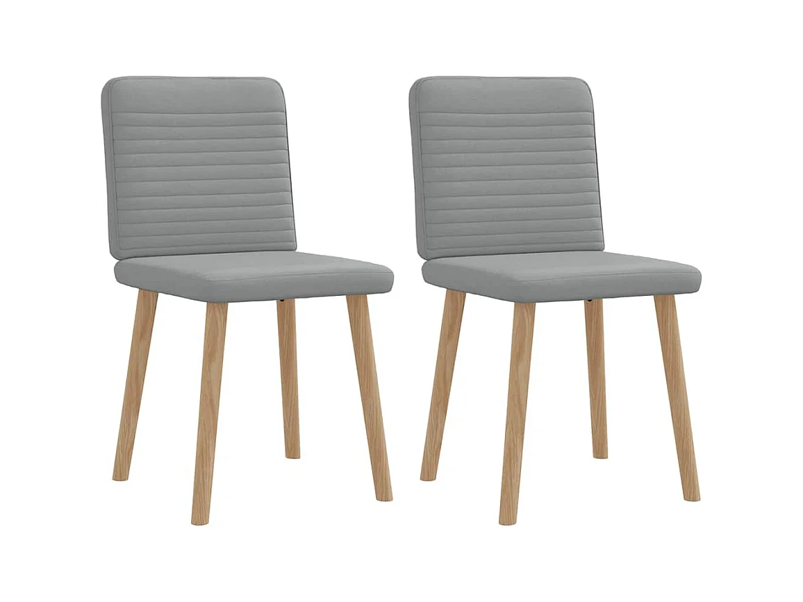Chaises à manger lot de 2 gris clair tissu