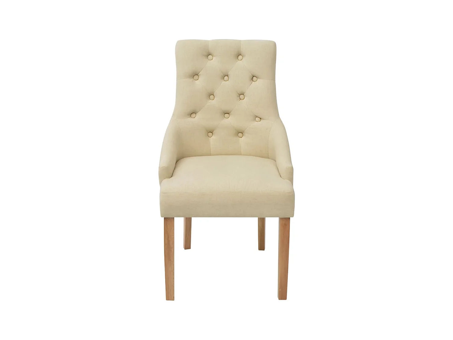 Set di 4 sedie da pranzo in tessuto color crema