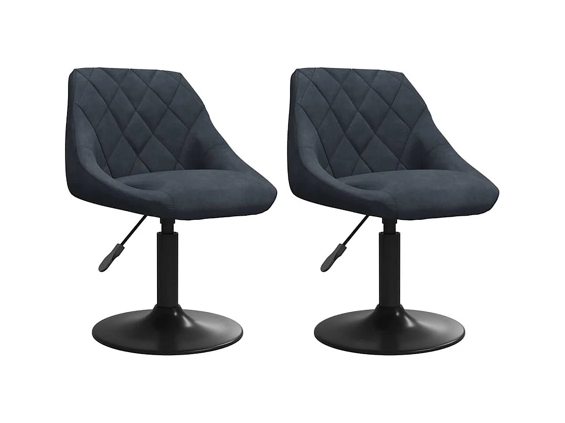 Set di 2 sedie girevoli da pranzo in velluto grigio scuro
