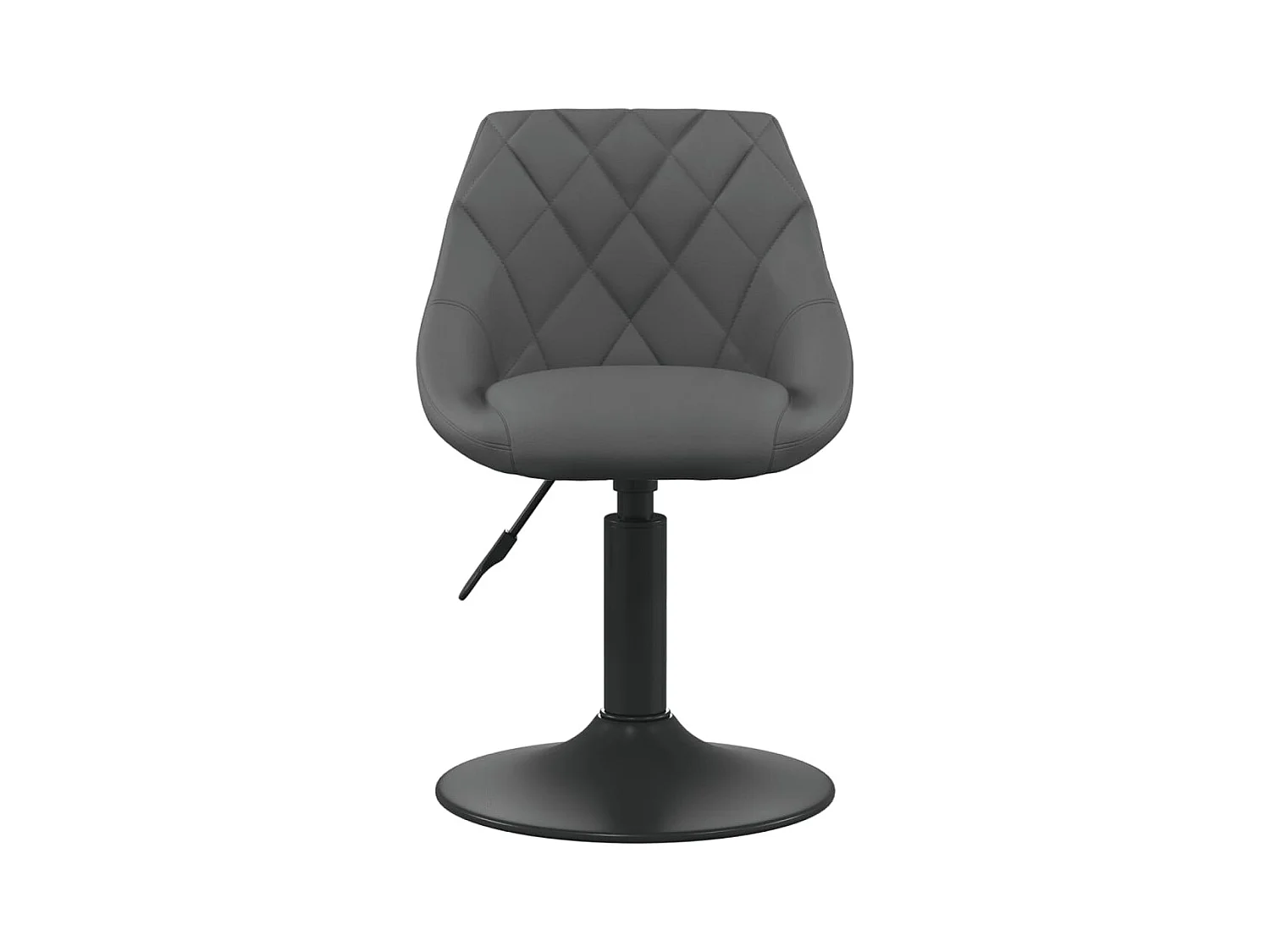 Set di 2 sedie girevoli da pranzo in velluto grigio scuro