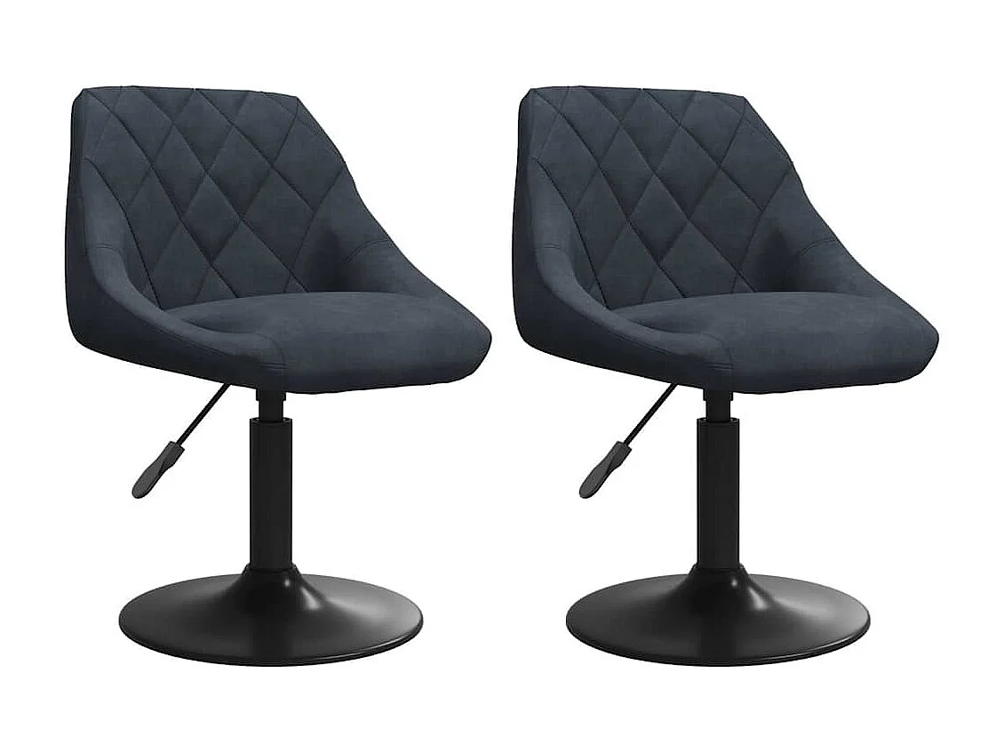 Chaises pivotantes à dîner lot de 2 Gris foncé Velours