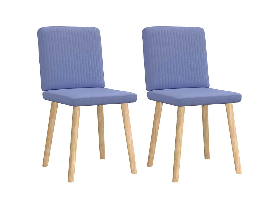 Chaises à manger lot de 2 bleu jean tissu