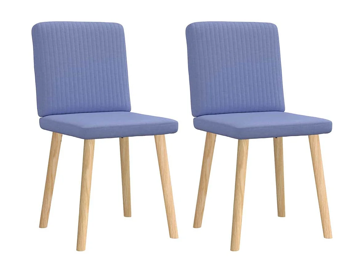 Chaises à manger lot de 2 bleu jean tissu