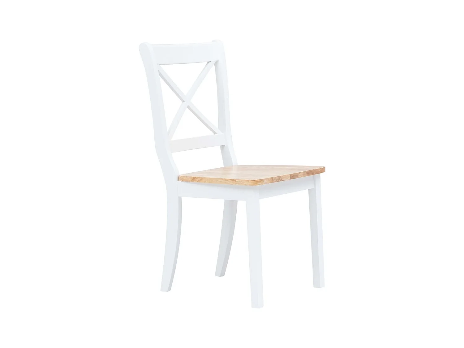 Chaises à manger lot de 4 blanc et bois clair bois hévéa massif