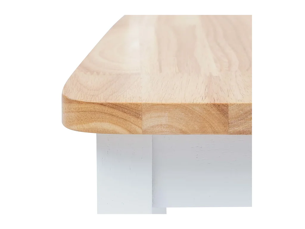 Chaises à manger lot de 4 blanc et bois clair bois hévéa massif