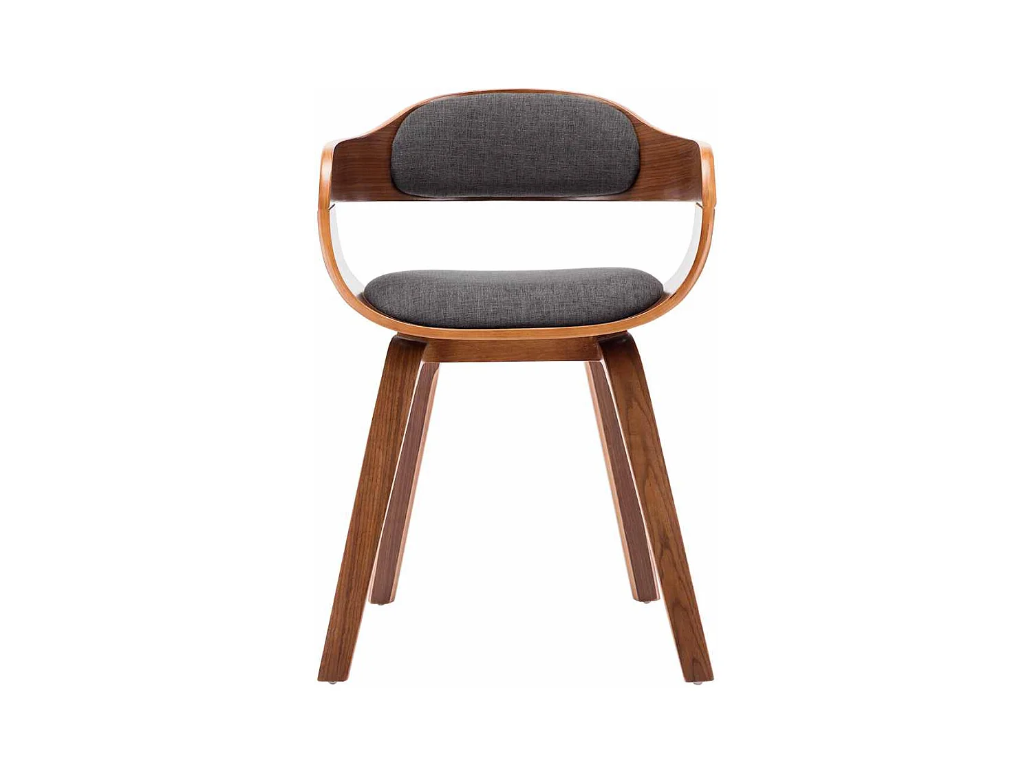 Chaise de salle à manger Gris foncé Tissu et bois courbé