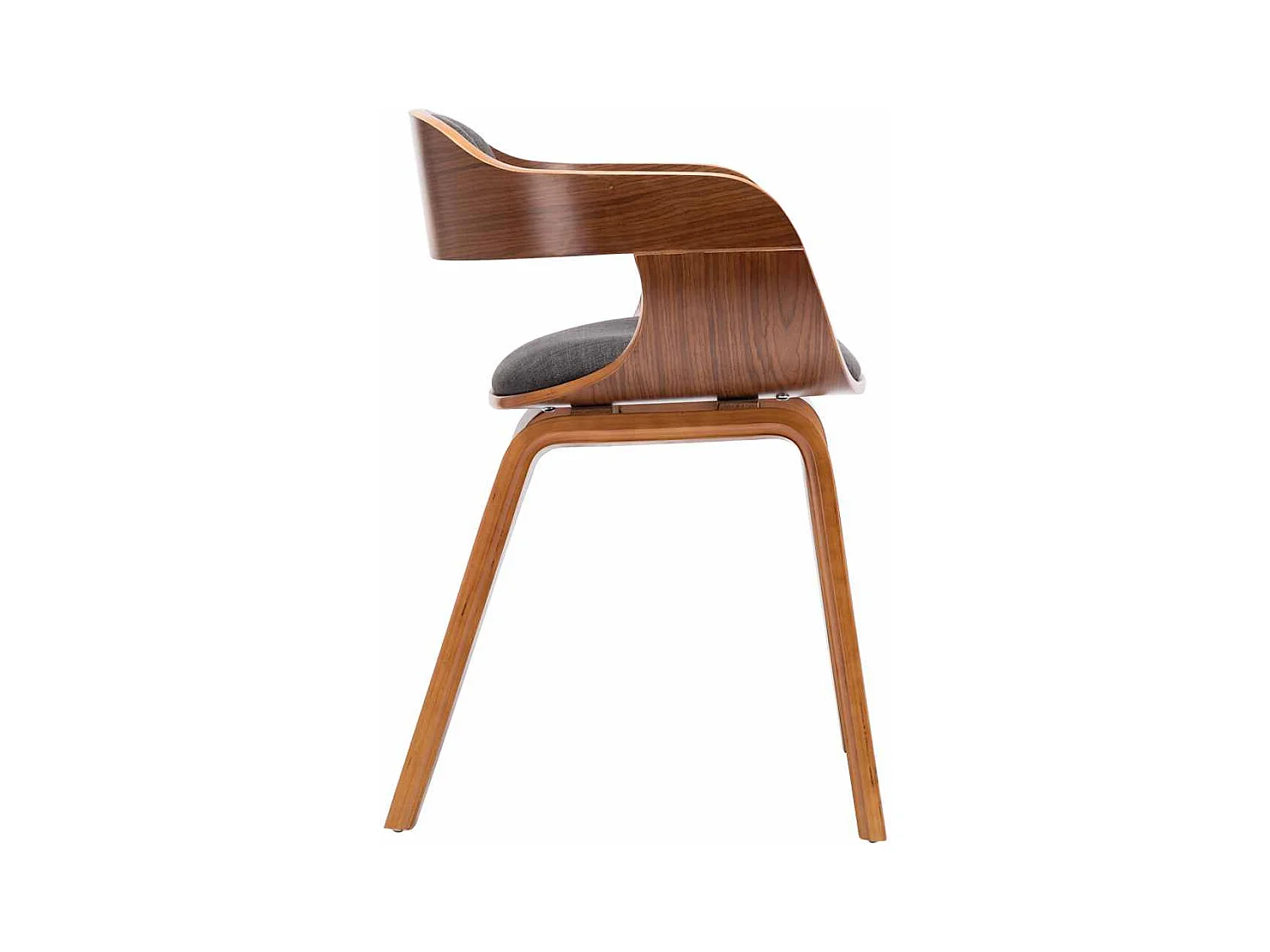 Chaise de salle à manger Gris foncé Tissu et bois courbé