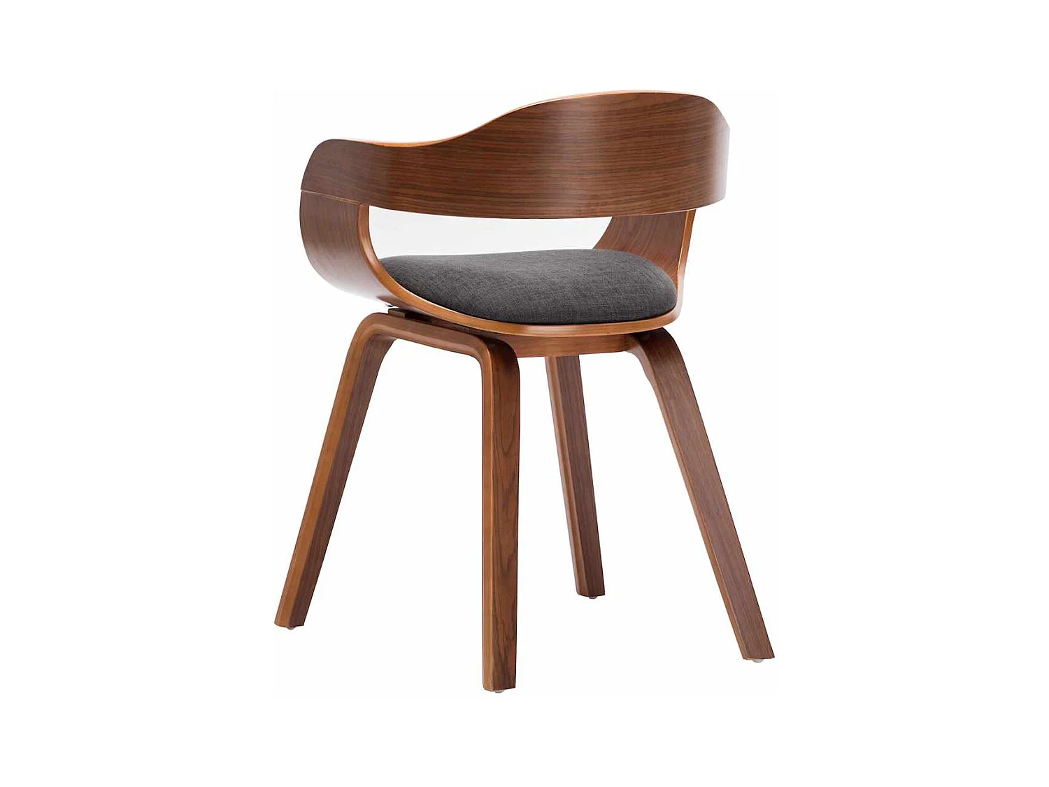 Chaise de salle à manger Gris foncé Tissu et bois courbé