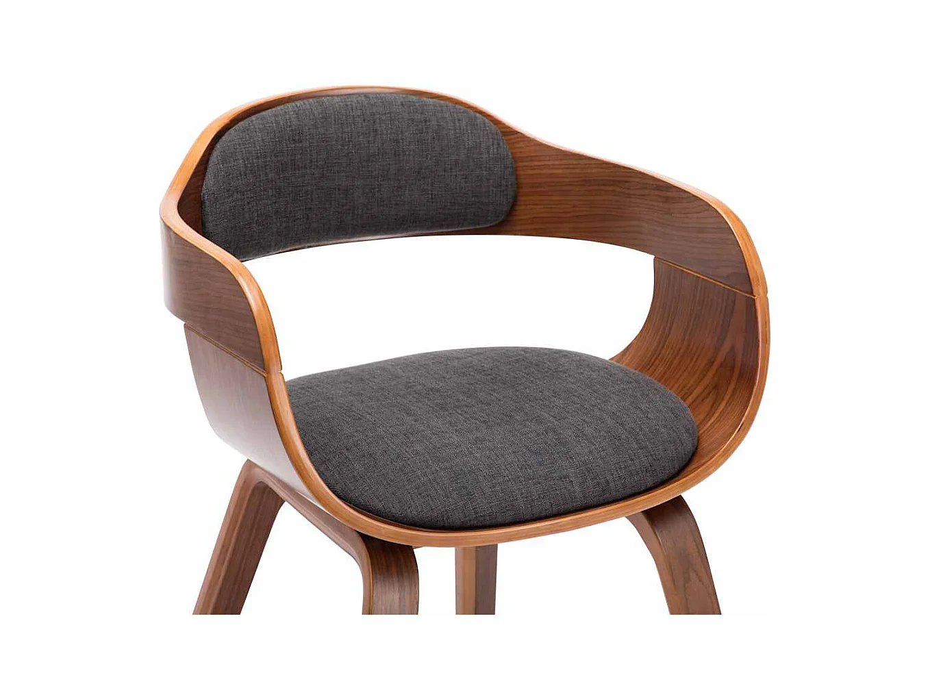 Chaise de salle à manger Gris foncé Tissu et bois courbé