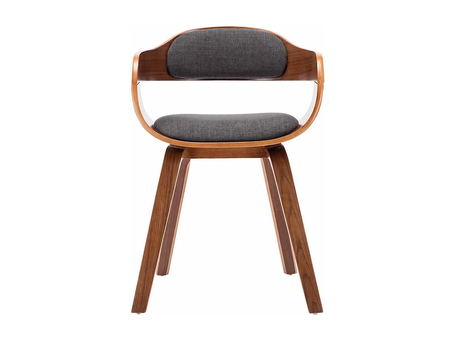 Chaise de salle à manger Gris foncé Tissu et bois courbé