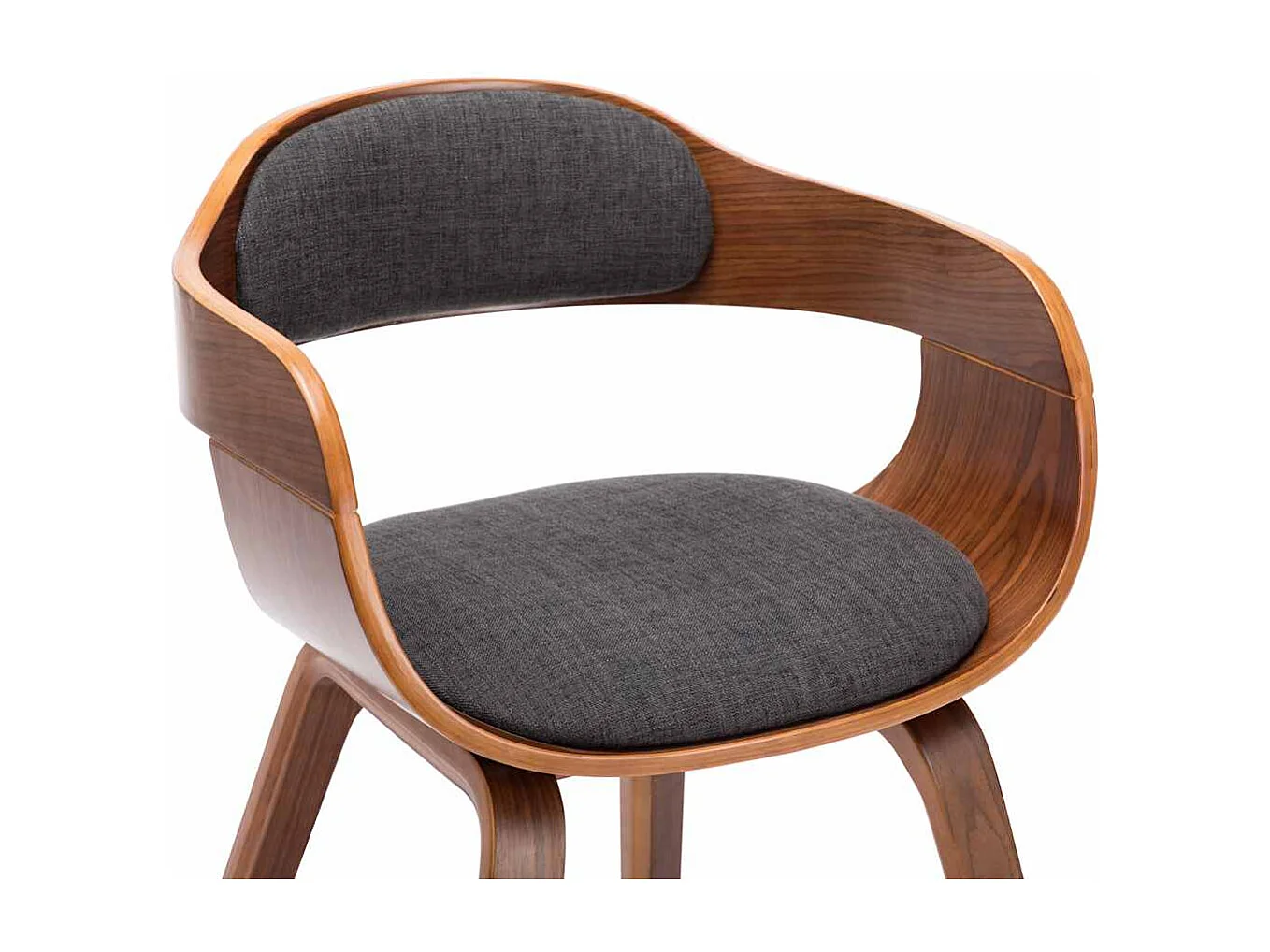 Chaise de salle à manger Gris foncé Tissu et bois courbé